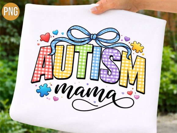 Autism Mama Puzzle Piece Heart PNG