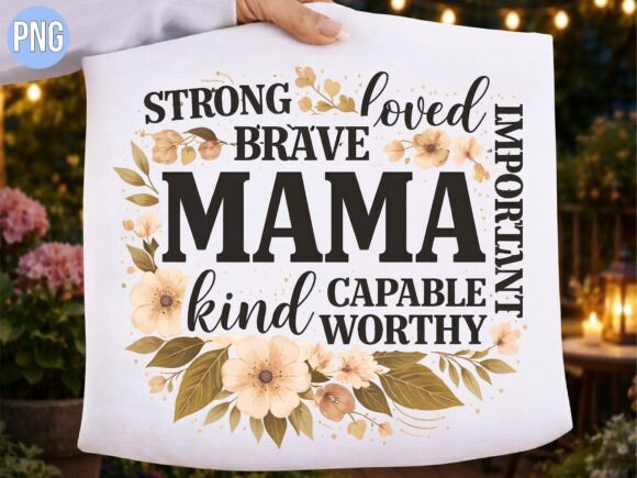 Choosing the Right Design Asset: A Practical Look at the Strong Brave Mama Mom Floral Wreath PNG