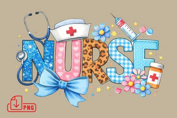 Cute Medical Bow Nurse PNG for Crafts