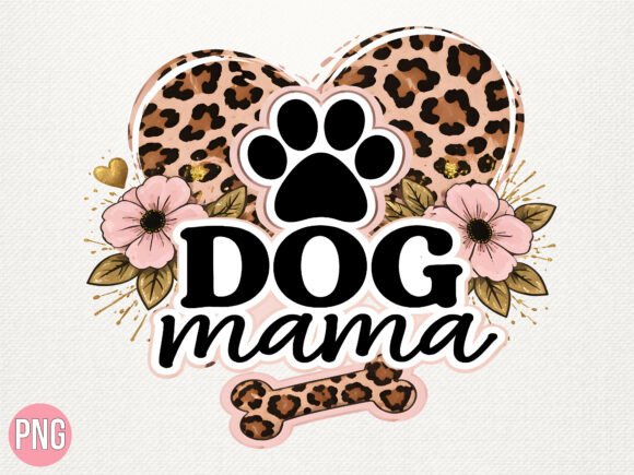 Elevating Creative Projects with the Leopard Heart Dog Mama Floral Dog PNG