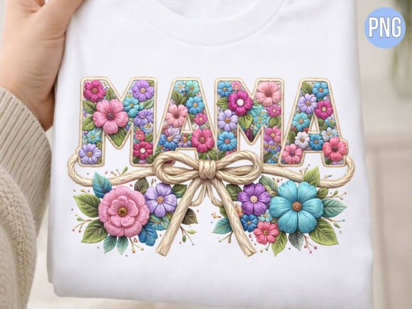 Elevating Digital Craftsmanship with the Mama Embroidery Floral Texture PNG