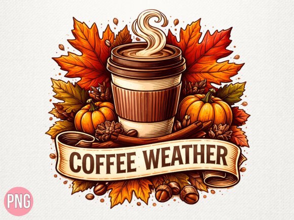 Elevating Seasonal Branding with High-Quality Fall Coffee Weather Pumpkin Autumn PNG Assets