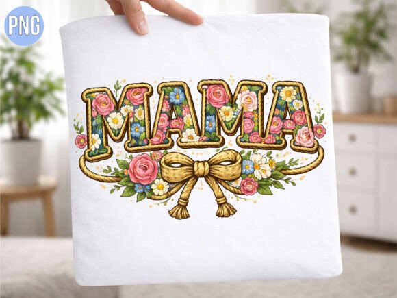 Elevating Spring Fashion with the Mama Spring Floral Bow T-shirt PNG