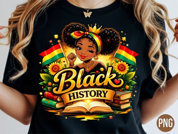 Empowering Creativity with Black History Queen Books Sunflower PNG Designs