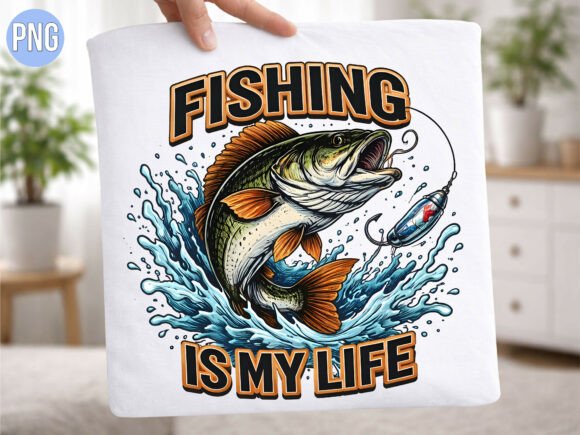 Evaluating the Fishing is My Life Bass Fish PNG for Creative Projects