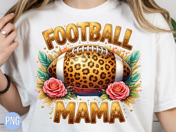Football Mama Leopard Glitter Rose PNG: Elevating Your Creative Projects with High-Quality Digital Design