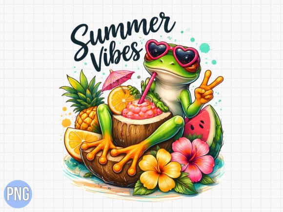 Integrating the Summer Vibes Frog Tropical Fruit PNG into Modern Digital Design Workflows