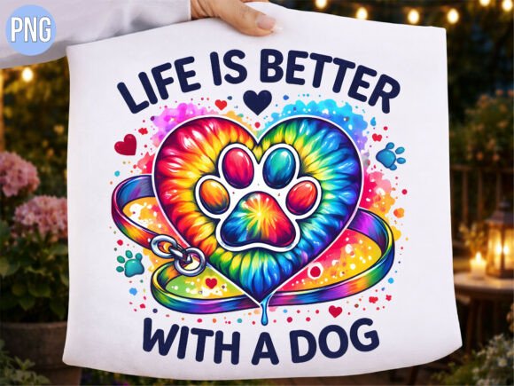 Life is Better with a Dog Heart PNG