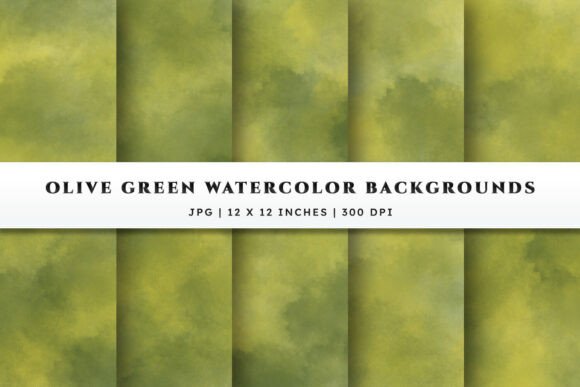 Olive Green Watercolor Backgrounds