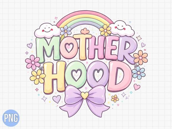 Pastel Motherhood Rainbow Floral PNG: Elevating Your Creative Projects with High-Quality Digital Design