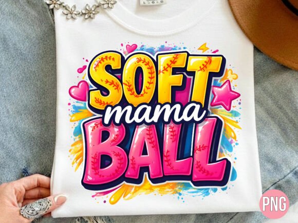 Soft Mama Ball Softball Game Day PNG