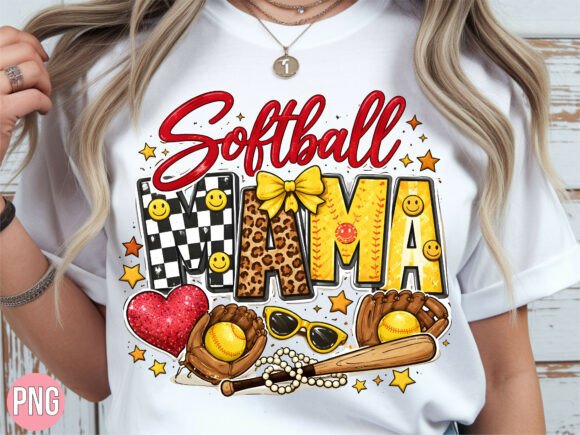 Softball Mama Checkerboard Leopard PNG