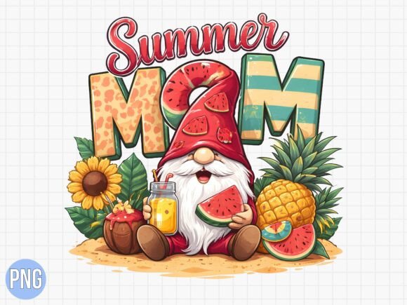 Summer Mom Watermelon Gnome T-shirt PNG: A Versatile Asset for Creators and Small Businesses