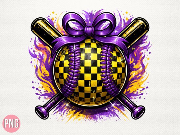 Yellow Checkered Baseball Game Bow PNG: A Versatile Design Asset for Creators